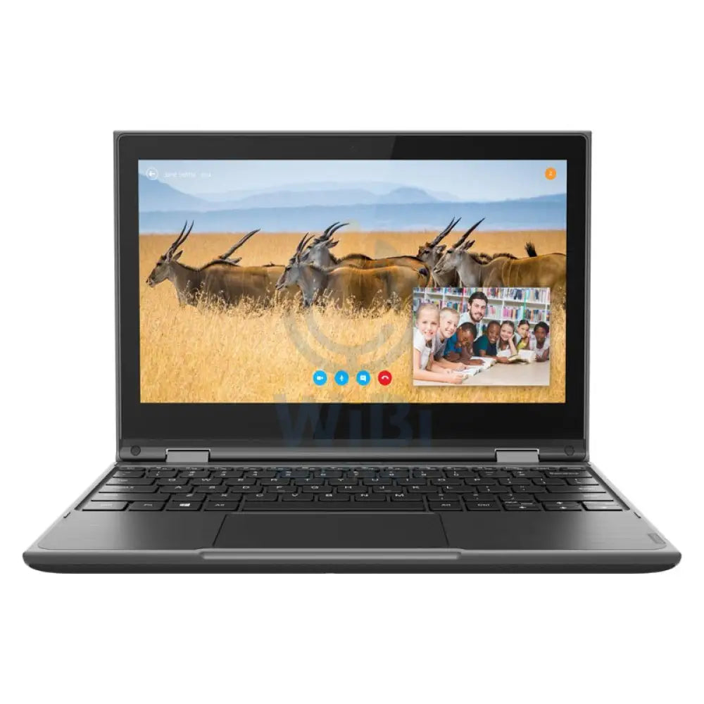 Lenovo 300e 2-in-1 Laptop (2nd Gen) - 11.6" HD Multi-Touch / Celeron / 4GB / 128GB eMMC / Win 10 Pro / 1YW / Arabic/English / Black - Laptop