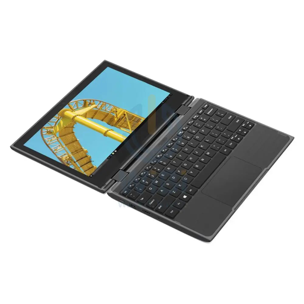 Lenovo 300e 2-in-1 Laptop (2nd Gen) - 11.6" HD Multi-Touch / Celeron / 4GB / 128GB eMMC / Win 10 Pro / 1YW / Arabic/English / Black - Laptop