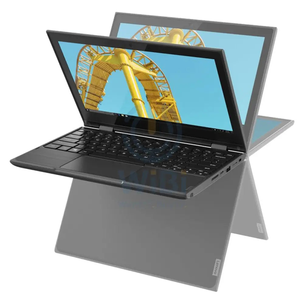 Lenovo 300e 2-in-1 Laptop (2nd Gen) - 11.6" HD Multi-Touch / Celeron / 4GB / 128GB eMMC / Win 10 Pro / 1YW / Arabic/English / Black - Laptop