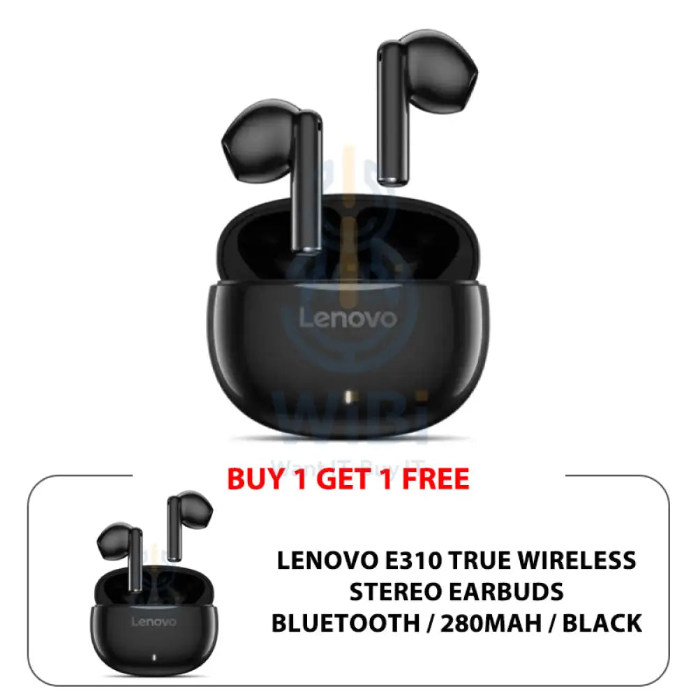 Lenovo E310 True Wireless Stereo Standalone Earbuds - Bluetooth / 280mAh / Black Accessories > Audio > Headphones