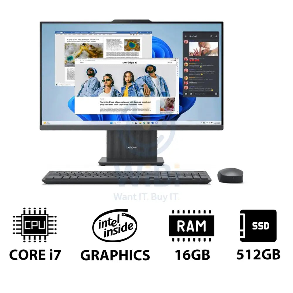Lenovo IdeaCentre 27 Gen 9 AIO PC - i7 / 16GB / 512GB (NVMe M.2 SSD) / 27’’ FHD Non-Touch / DOS (Without OS)