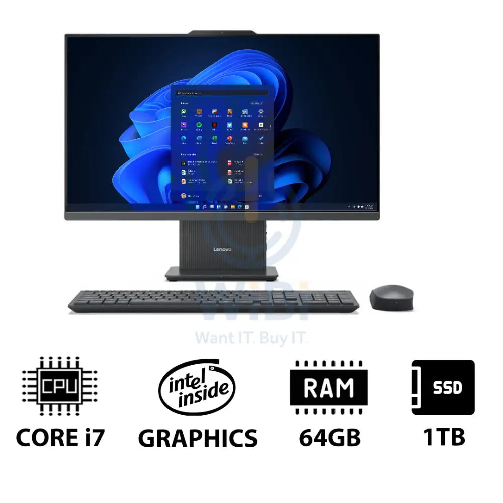 Lenovo IdeaCentre 27 Gen 9 AIO PC - i7 / 64GB / 1TB (NVMe M.2 SSD) / 27’’ FHD Non-Touch / Win 11 Pro / Arabic/English