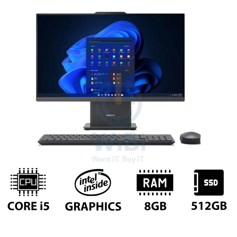Lenovo IdeaCentre Gen 9 AIO PC - i5 / 8GB / 512GB (NVMe M.2 SSD) / 23.8’’ FHD Non-Touch / Win 11 Pro / 1YW / Luna Grey