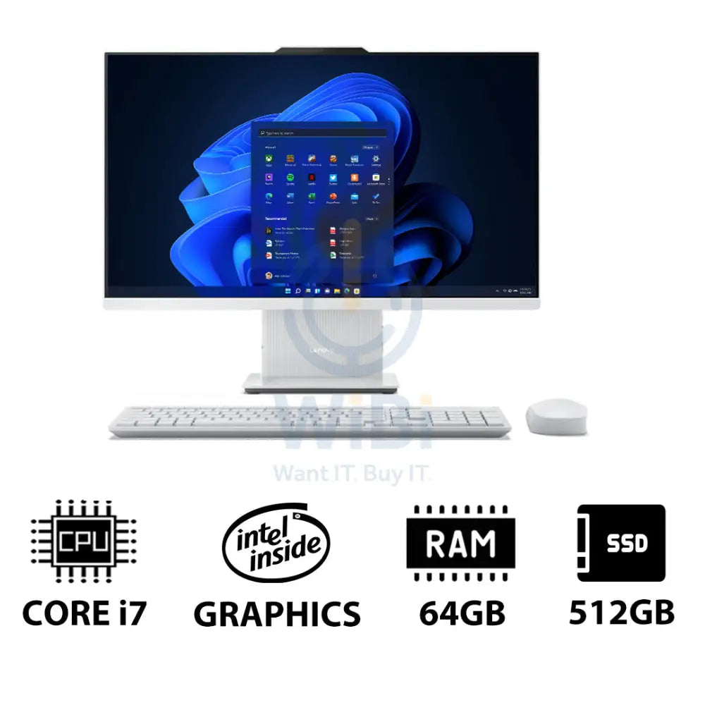 Lenovo IdeaCentre Gen 9 AIO PC - i7 / 64GB / 512GB (NVMe M.2 SSD) / 23.8’’ FHD Multi-Touch / Win 11 Pro) / 1YW