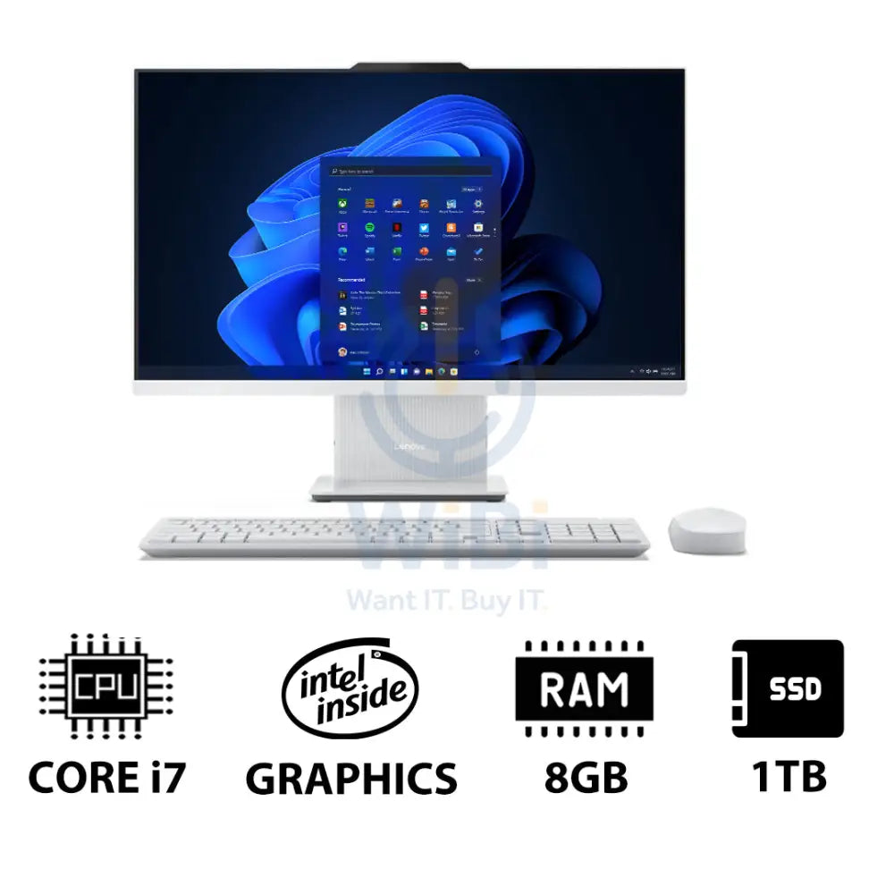 Lenovo IdeaCentre Gen 9 AIO PC - i7 / 8GB / 1TB (NVMe M.2 SSD) / 23.8’’ FHD Multi-Touch / Win 11 Pro) / 1YW / English