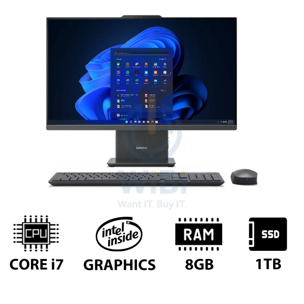 Lenovo IdeaCentre Gen 9 AIO PC - i7 / 8GB / 1TB (NVMe M.2 SSD) / 23.8’’ FHD Multi-Touch / Win 11 Pro / 1YW / English