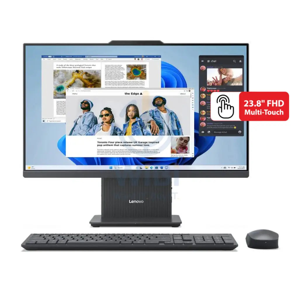 لينوفو إيديا سنتر الجيل 9جهاز كمبيوتر  المتكامل جهاز كمبيوتر - آي 7 / 8 جيجابايت / 512 جيجابايت (NVMe م.2 إس إس دي) / 23.8 بوصة FHD متعددة اللمس  دوس (بدون نظام تشغيل) / ضمان سنة