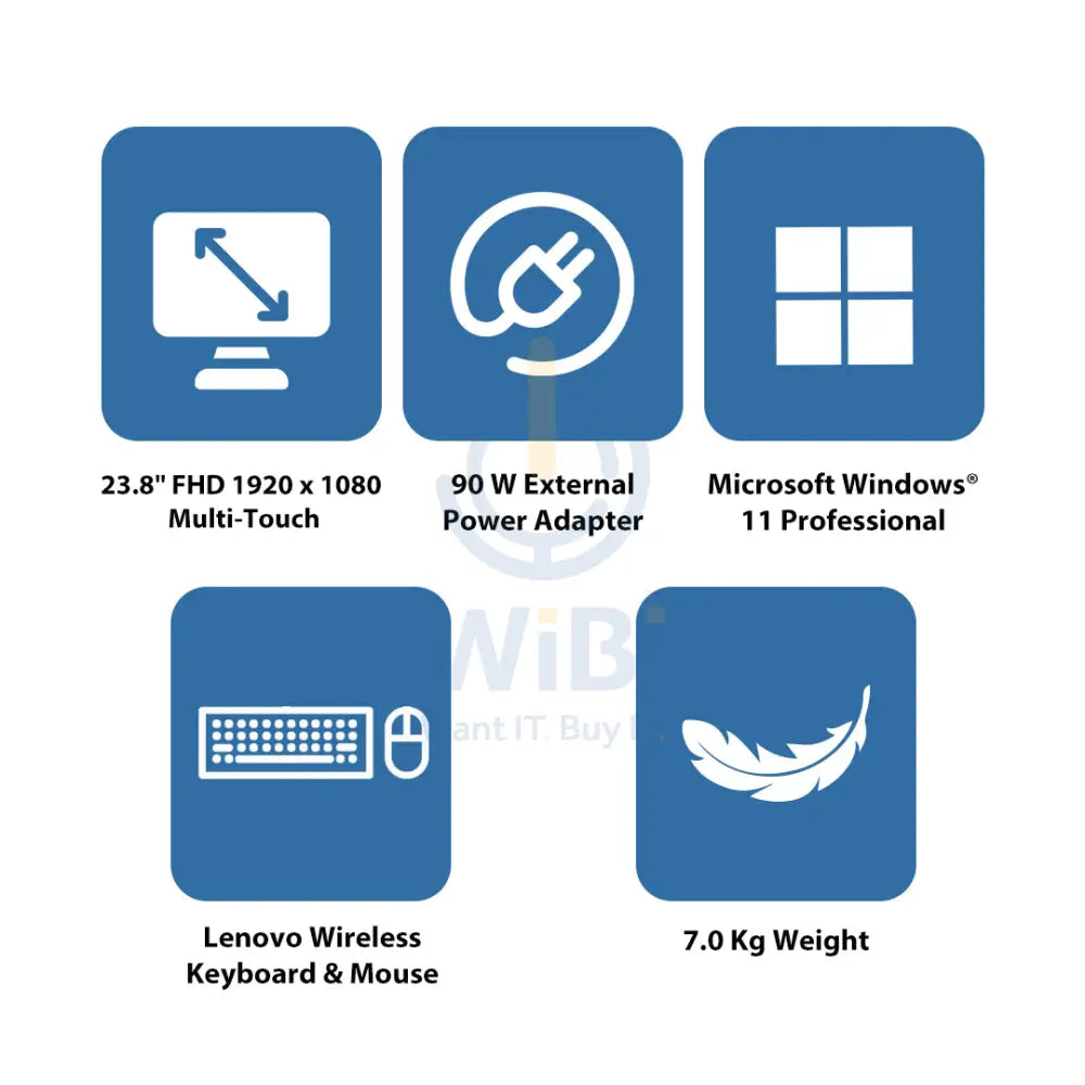 لينوفو إيديا سنتر الجيل 9جهاز كمبيوتر  المتكامل جهاز كمبيوتر - آي 7 / 8 جيجابايت / 512 جيجابايت (NVMe م.2 إس إس دي) / 23.8 بوصة FHD متعددة اللمس  دوس (بدون نظام تشغيل) / ضمان سنة