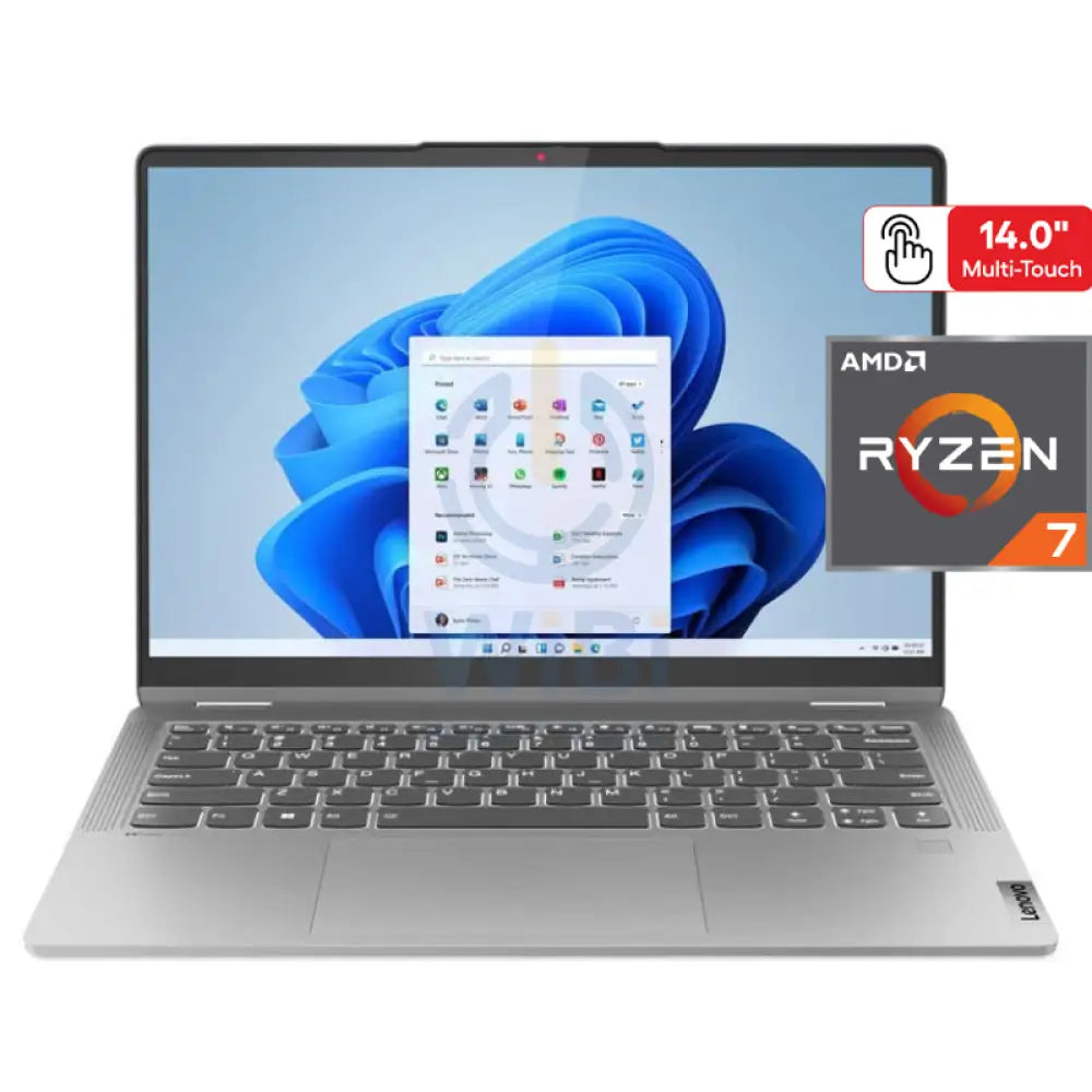 لينوفو ايديا باد فليكس 5 الجيل 8 - 14.0 بوصة WUXGA متعددة اللمس / AMD Ryzen 7 / 16 جيجابايت / 512 جيجابايت (NVMe م.2 إس إس دي) / ويندوز 11 هوم / ضمان سنة