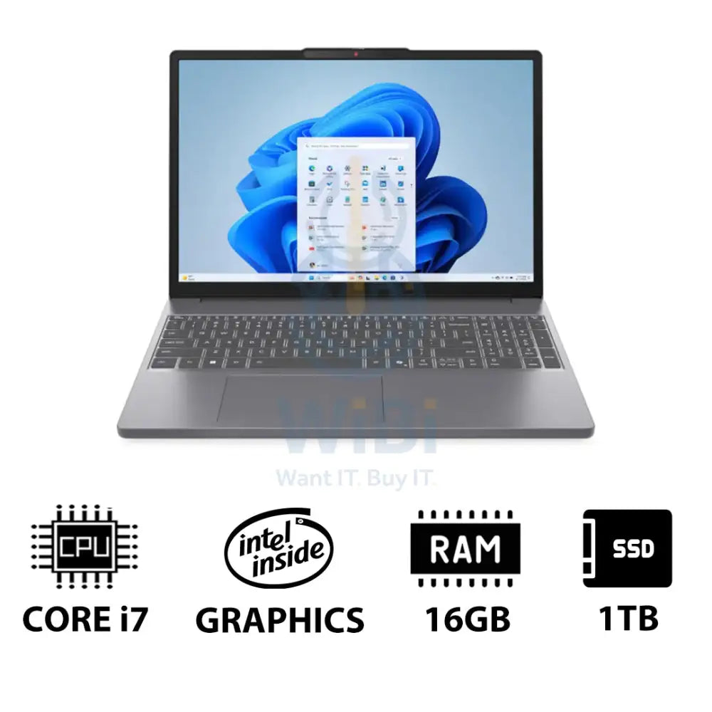 Lenovo IdeaPad Slim 3 Gen 10 - 15.3’’ WUXGA / i7 / 16GB / 1TB (NVMe M.2 SSD) / DOS (Without OS) / 1YW / Eng/Arb / Luna