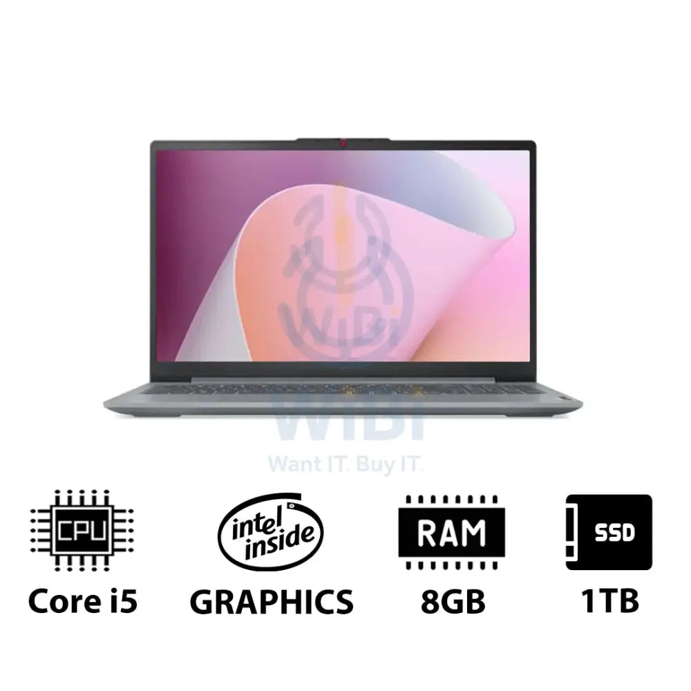 Lenovo IdeaPad Slim 3 Gen 8 - 15.6’’ FHD / i5 / 8GB / 1TB (NVMe M.2 SSD) / DOS (Without OS) / 1YW / English / Arctic