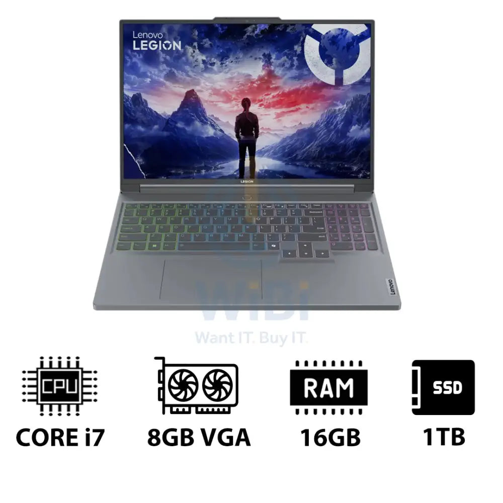 لينوفو ليجن 5 الجيل 9 - 16.0 بوصة WQXGA / آي 7 / 16 جيجابايت / 1 تيرابايت (NVMe م.2 إس إس دي) / RTX 4070 8 جيجابايت في جي إيه / دوس (بدون نظام تشغيل) / ضمان سنة