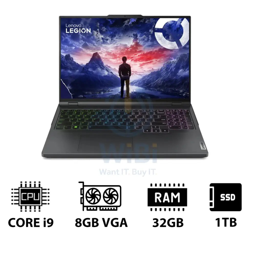 Lenovo Legion Pro 5 Gen 9 - 16.0’’ WQXGA / i9 / 32GB / 1TB (NVMe M.2 SSD) / RTX 4070 8GB VGA / DOS (Without OS) / 1YW