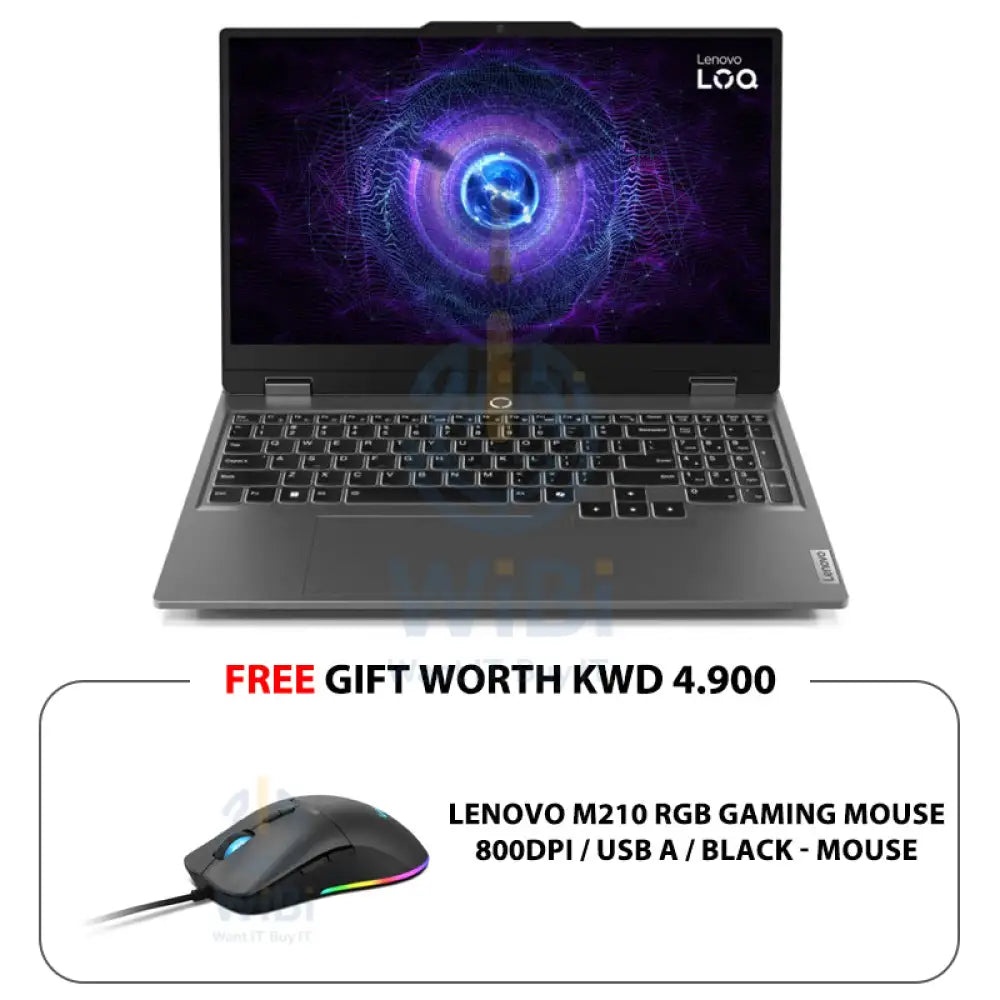 لينوفو وقو الجيل 9 جهاز كمبيوتر - 15.6 بوصة FHD / 15.6 آي 7  FHD / 24 جيجابايت / 512 جيجابايت (NVMe م.2 إس إس دي) / RTX 4050 6 جيجابايت في جي إيه / دوس (بدون نظام تشغيل) / ضمان سنة
