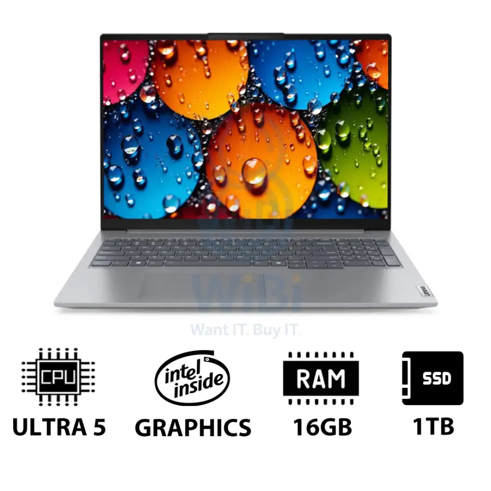Lenovo ThinkBook 16 G8 - 16’’ WUXGA / Ultra 5 225U / 16GB / 1TB (NVMe M.2 SSD) / DOS (Without OS) / 1YW