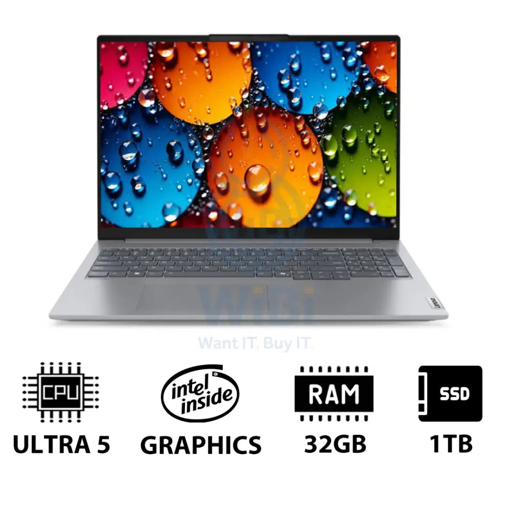 Lenovo ThinkBook 16 G8 - 16’’ WUXGA / Ultra 5 225U / 32GB / 1TB (NVMe M.2 SSD) / DOS (Without OS) / 1YW