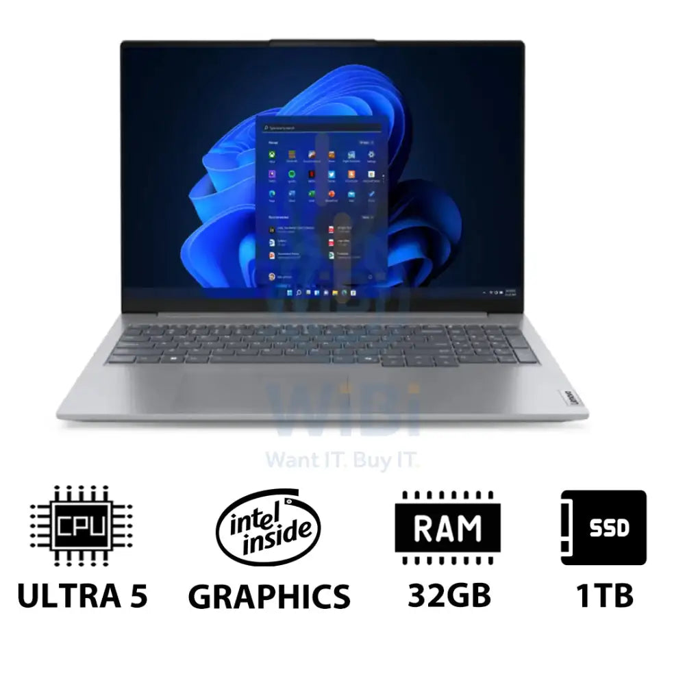 Lenovo ThinkBook 16 G8 - 16’’ WUXGA / Ultra 5 225U / 32GB / 1TB (NVMe M.2 SSD) / Win 11 Pro / 1YW / Arabic/English With