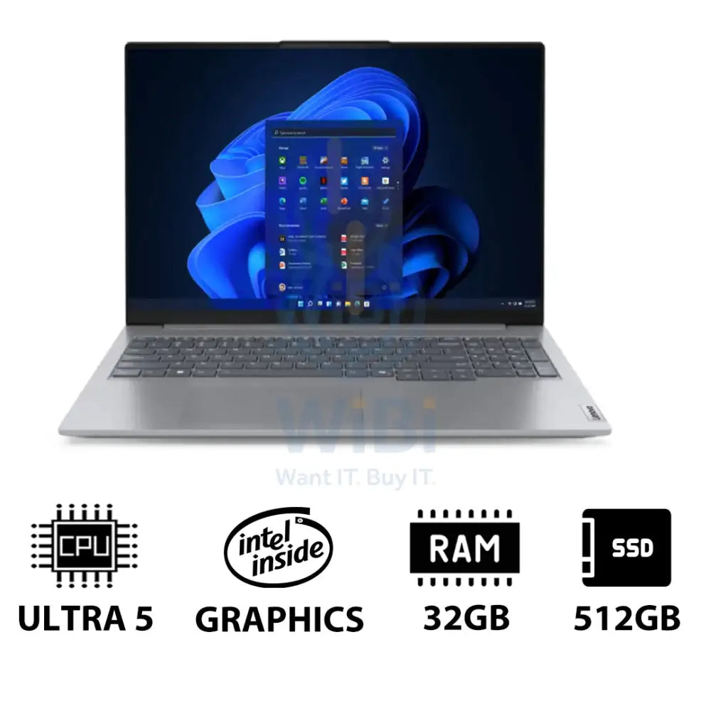 Lenovo ThinkBook 16 G8 - 16’’ WUXGA / Ultra 5 225U / 32GB / 512GB (NVMe M.2 SSD) / Win 11 Pro / 1YW / Arabic/English
