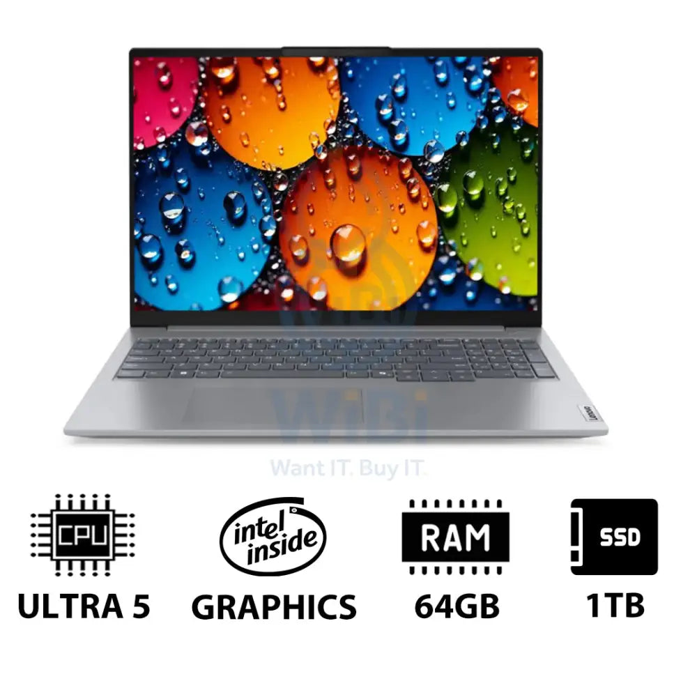 Lenovo ThinkBook 16 G8 - 16’’ WUXGA / Ultra 5 225U / 64GB / 1TB (NVMe M.2 SSD) / DOS (Without OS) / 1YW