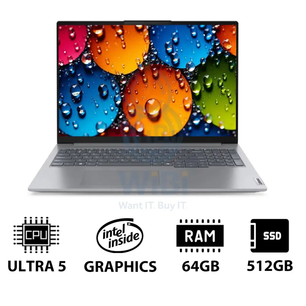 Lenovo ThinkBook 16 G8 - 16’’ WUXGA / Ultra 5 225U / 64GB / 512GB (NVMe M.2 SSD) / DOS (Without OS) / 1YW