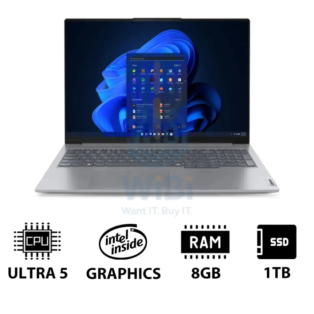 Lenovo ThinkBook 16 G8 - 16’’ WUXGA / Ultra 5 225U / 8GB / 1TB (NVMe M.2 SSD) / Win 11 Pro / 1YW / Arabic/English With