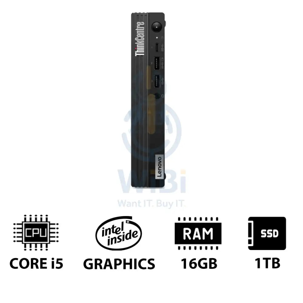Lenovo ThinkCentre M70q Gen 4 Tiny - i5 / 16GB / 1TB (NVMe M.2 SSD) / Win 11 Pro / 1YW - Desktop Desktop & All-In-One