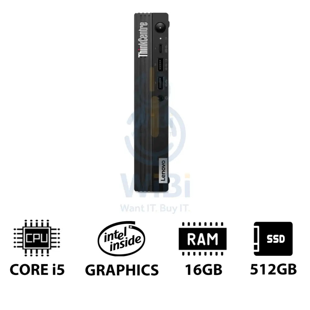 Lenovo ThinkCentre M70q Gen 4 Tiny - i5 / 16GB / 512GB (NVMe M.2 SSD) / DOS (Without OS) / 1YW - Desktop Desktop &