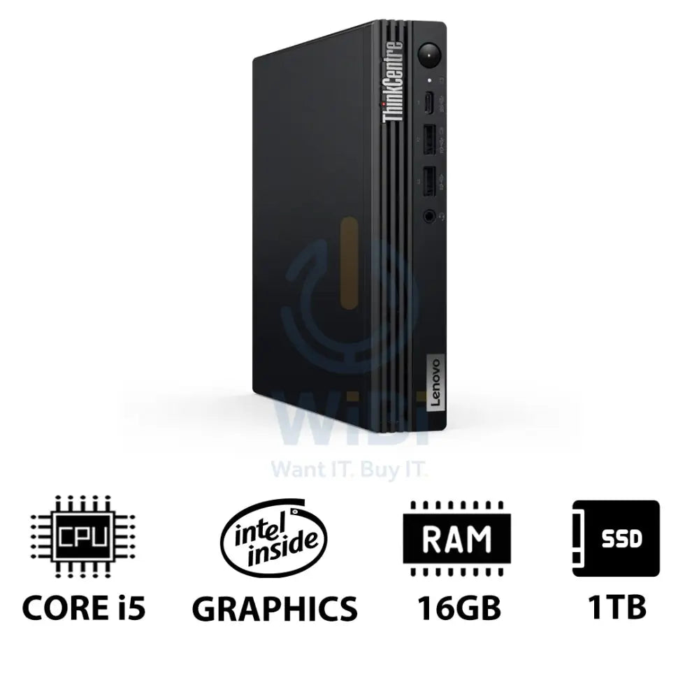 Lenovo ThinkCentre M70q Gen 5 Tiny - i5 / 16GB / 1TB (NVMe M.2 SSD) / Win 11 Pro / 1YW - Desktop Desktop & All-In-One