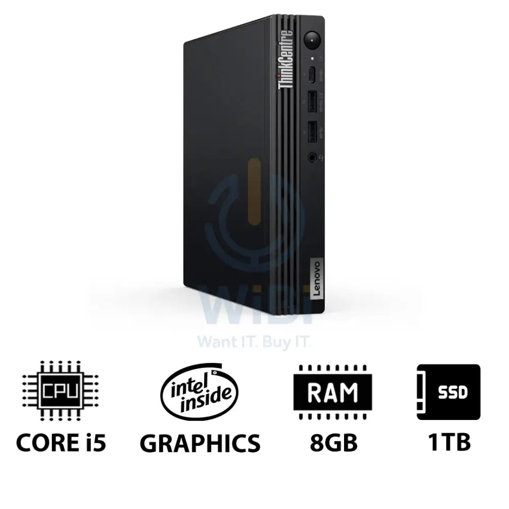 Lenovo ThinkCentre M70q Gen 5 Tiny - i5 / 8GB / 1TB (NVMe M.2 SSD) / Win 11 Pro / 1YW - Desktop Desktop & All-In-One