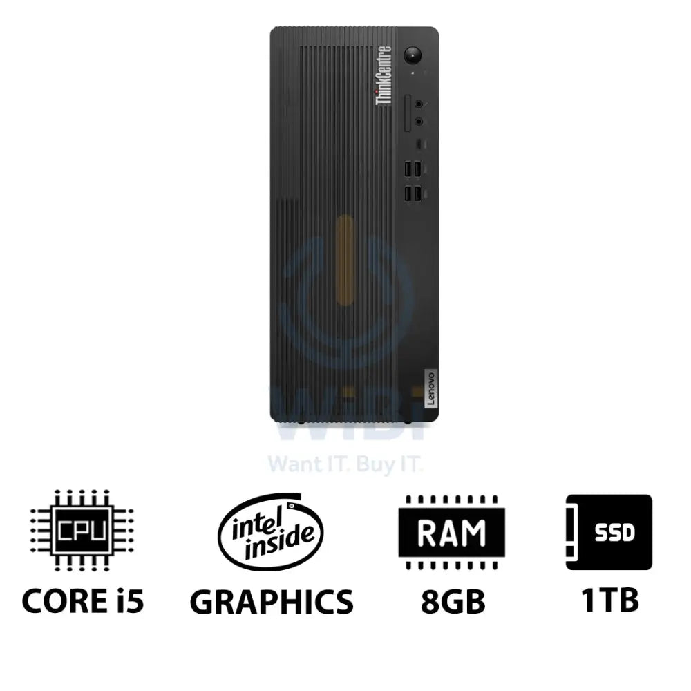 لينوفو ثينك سنتر M70t الجيل 5 - آي 5 / 8 جيجابايت / 1 تيرابايت (NVMe م.2 إس إس دي) / دوس (بدون نظام تشغيل) / ضمان سنة - كمبيوتر مكتبي كمبيوتر مكتبي  كل