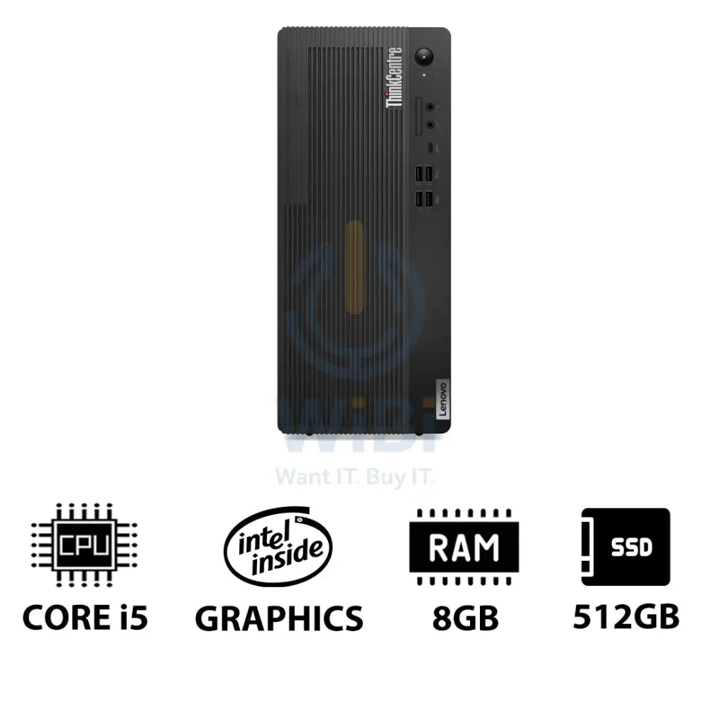 لينوفو ThinkCentre M70t الجيل 5 - آي 5 / 8 جيجابايت / 512 جيجابايت (NVMe م.2 إس إس دي) / دوس (بدون نظام تشغيل) NVMe م.2 إس إس دي) / دوس (بدون نظام تشغيل) / ضمان سنة - كمبيوتر مكتبي كمبيوتر مكتبي  كل