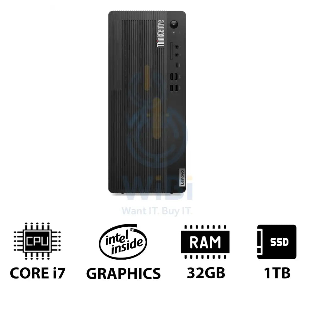 Lenovo ThinkCentre M70t Gen 5 - i7-14700 / 32GB / 1TB (NVMe M.2 SSD) / DOS (Without OS) / 1YW / Eng/Arb - Desktop