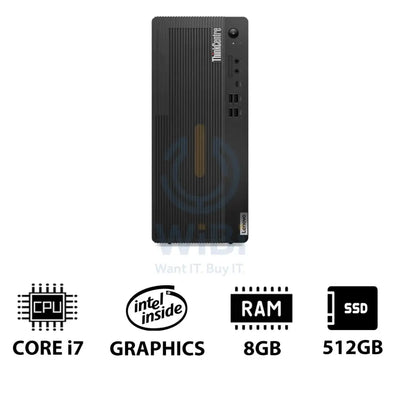 Lenovo ThinkCentre M70t Gen 5 - i7 / 8GB / 512GB (NVMe M.2 SSD) / DOS (Without OS) / 1YW - Desktop Desktop & All-In-One