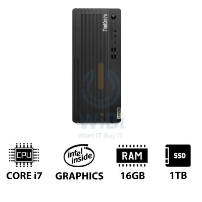 Lenovo ThinkCentre M70t Gen 5 - i7 / 16GB / 1TB (NVMe M.2 SSD) / DOS (Without OS) / 1YW - Desktop Desktop & All-In-One