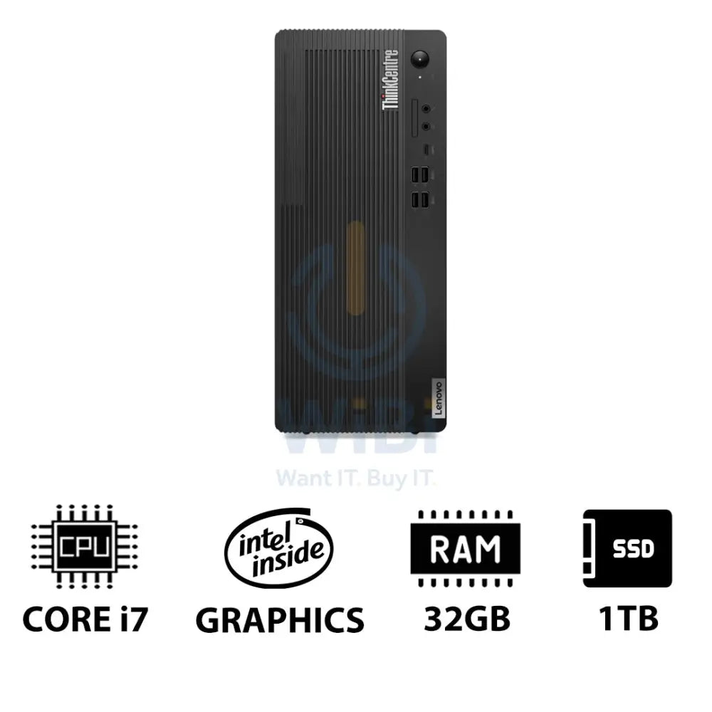 Lenovo ThinkCentre M70t Gen 5 - i7 / 32GB / 1TB (NVMe M.2 SSD) / DOS (Without OS) / 1YW - Desktop Desktop & All-In-One