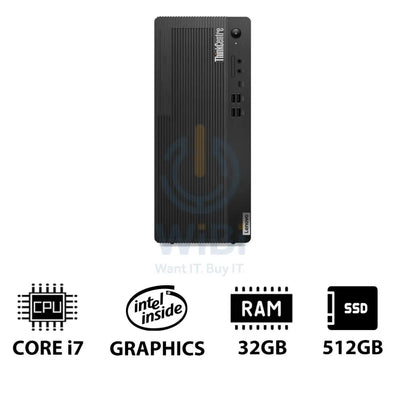 Lenovo ThinkCentre M70t Gen 5 - i7 / 32GB / 512GB (NVMe M.2 SSD) / DOS (Without OS) / 1YW - Desktop Desktop &