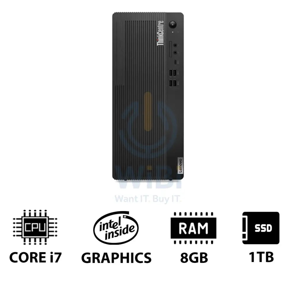 Lenovo ThinkCentre M70t Gen 5 - i7 / 8GB / 1TB (NVMe M.2 SSD) / DOS (Without OS) / 1YW - Desktop Desktop & All-In-One