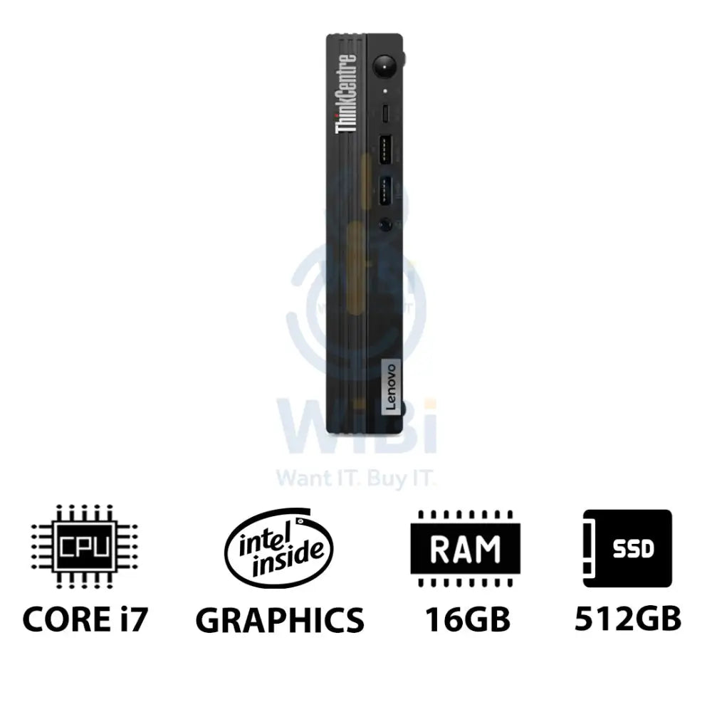 Lenovo ThinkCentre M90q Gen 3 Tiny - i7 / vPro / 16GB / 512GB (NVMe M.2 SSD) / DOS (Without OS) / VESA Mount / 3YW