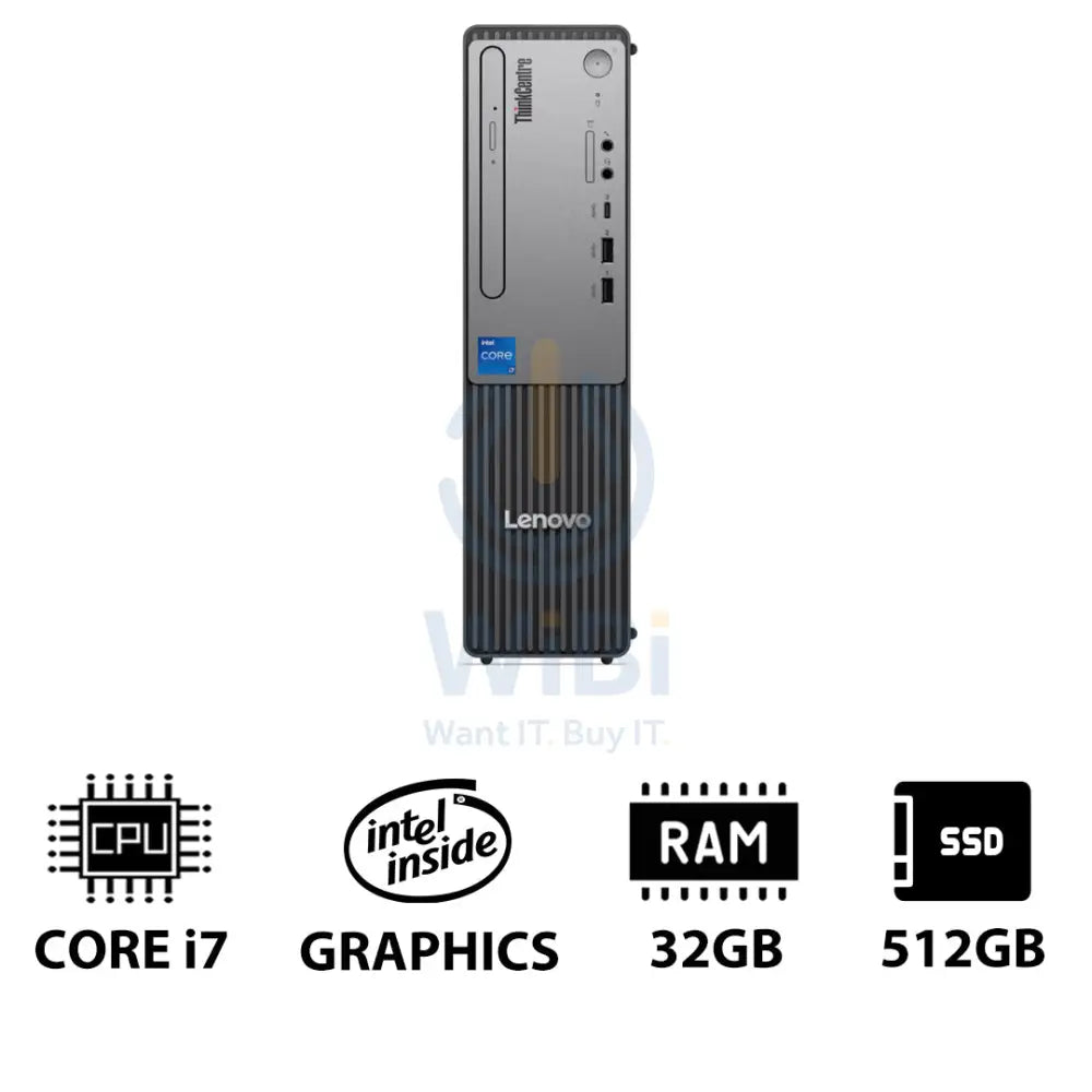 Lenovo ThinkCentre Neo 50s Gen 5 (SFF) - i7 / 32GB / 512GB (NVMe M.2 SSD) / DOS (Without OS) / 1YW - Desktop Desktop &