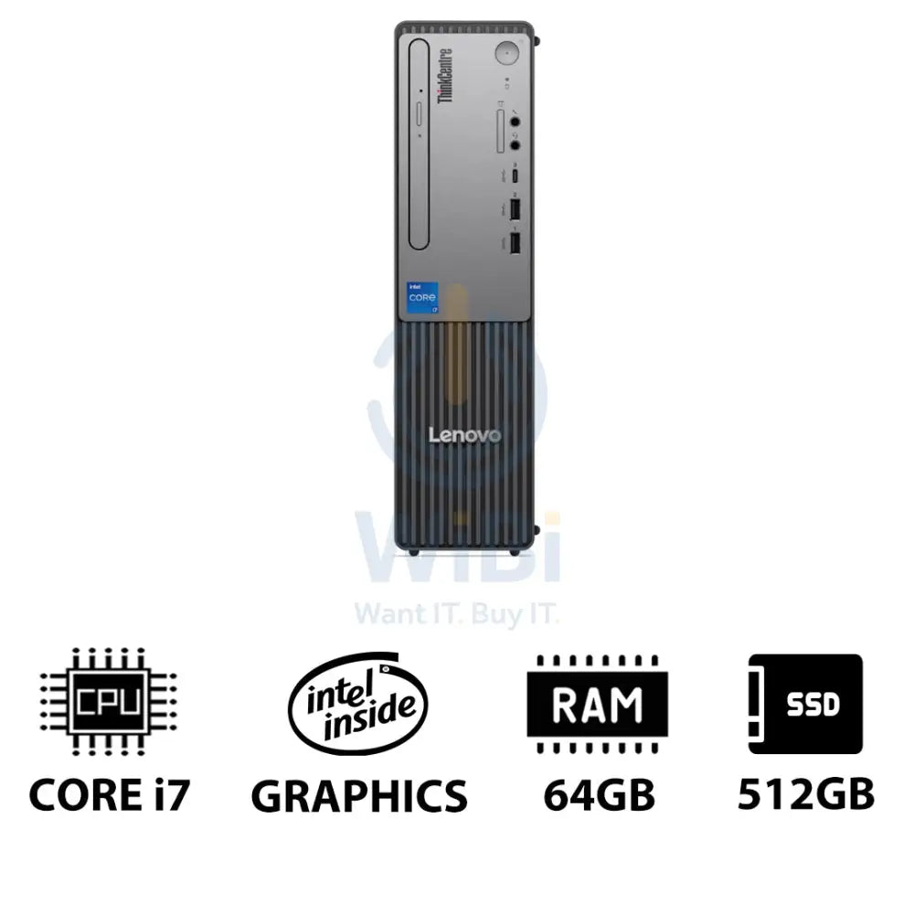 Lenovo ThinkCentre Neo 50s Gen 5 (SFF) - i7 / 64GB / 512GB (NVMe M.2 SSD) / DOS (Without OS) / 1YW - Desktop Desktop &