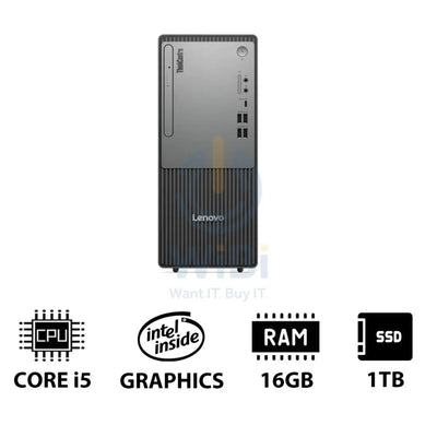 Lenovo ThinkCentre neo 50t Gen 5 - i5 / 16GB / 1TB (NVMe M.2 SSD) / Win 11 Pro / 1YW / Black - Desktop Desktop &