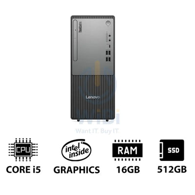 Lenovo ThinkCentre neo 50t Gen 5 - i5 / 16GB / 512GB (NVMe M.2 SSD) / Win 11 Pro / 1YW / Black - Desktop Desktop &