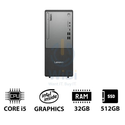 Lenovo ThinkCentre neo 50t Gen 5 - i5 / 32GB / 512GB (NVMe M.2 SSD) / Win 11 Pro / 1YW / Black - Desktop Desktop &