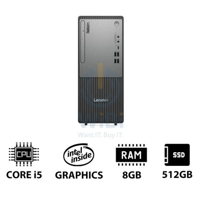 Lenovo ThinkCentre neo 50t Gen 5 - i5 / 8GB / 512GB (NVMe M.2 SSD) / DOS (Without OS) / 1YW / Black - Desktop Desktop &