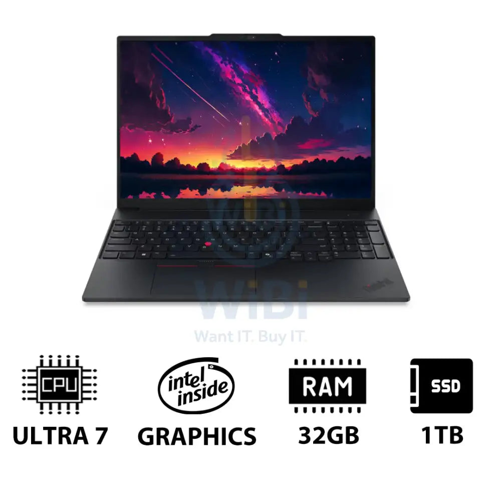 Lenovo ThinkPad E16 Gen 3 AI PC - 16.0’’ WUXGA / Ultra 7 255H / 32GB / 1TB (NVMe M.2 SSD) / Arc 140T GPU / DOS (Without