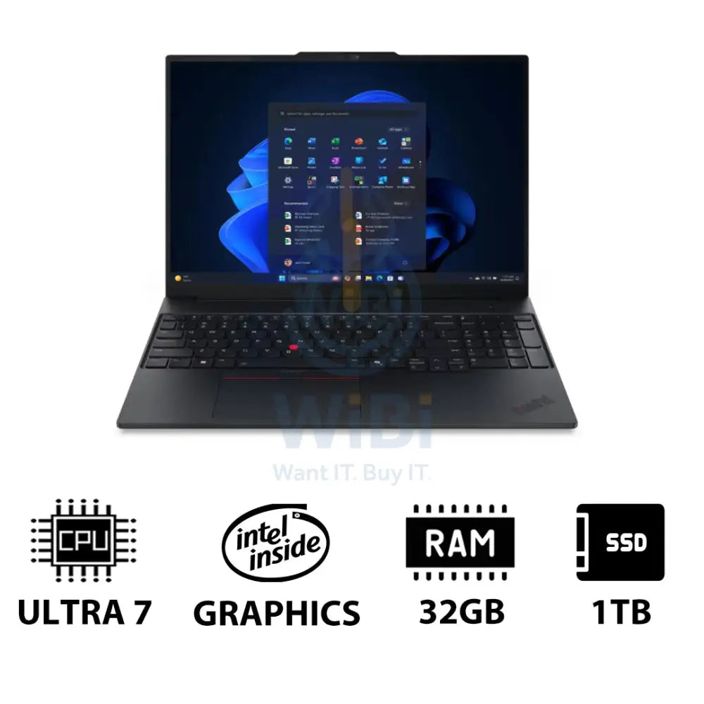 Lenovo ThinkPad E16 Gen 3 AI PC - 16.0’’ WUXGA / Ultra 7 255H / 32GB / 1TB (NVMe M.2 SSD) / Arc 140T GPU / Win 11 Pro