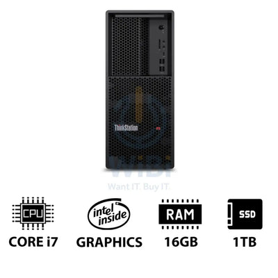 Lenovo ThinkStation P3 Tower - i7-14700 2.1GHz / 20-Cores / 16GB / 1TB (NVMe M.2 SSD) / Win 11 Pro / 3YW - Workstation