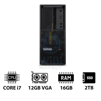 Lenovo ThinkStation P3 Tower - i7-14700 2.1GHz / 20-Cores / 16GB / 2TB (NVMe M.2 SSD) / RTX A2000 12GB VGA / Win 11 Pro