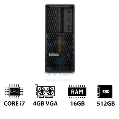 Lenovo ThinkStation P3 Tower - i7-14700 2.1GHz / 20-Cores / 16GB / 512GB (NVMe M.2 SSD) / NVIDIA T400 4GB VGA / Win 11
