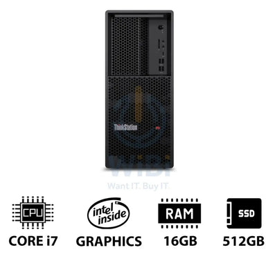 Lenovo ThinkStation P3 Tower - i7-14700 2.1GHz / 20-Cores / 16GB / 512GB (NVMe M.2 SSD) / Win 11 Pro / 3YW